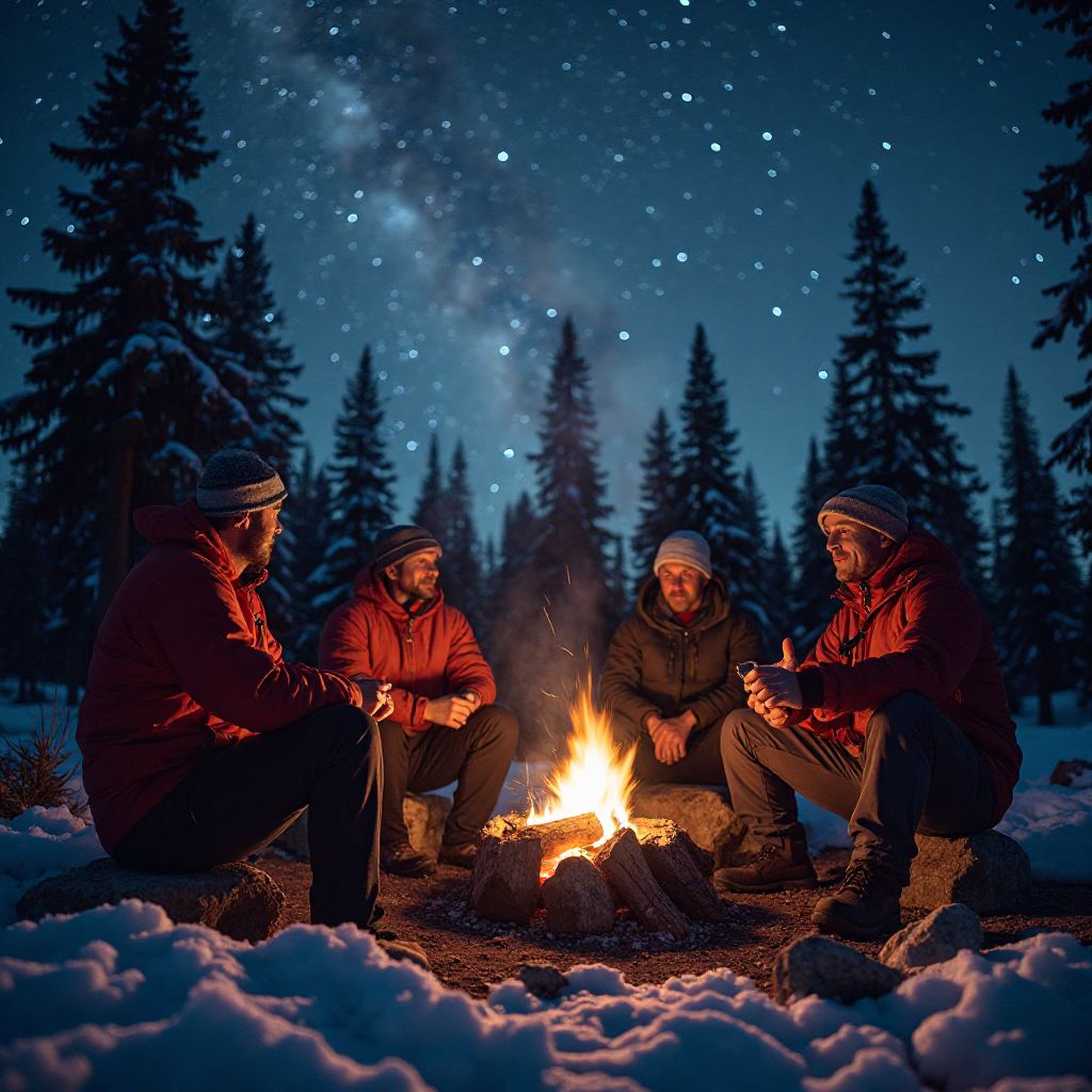 Evening campfire gathering